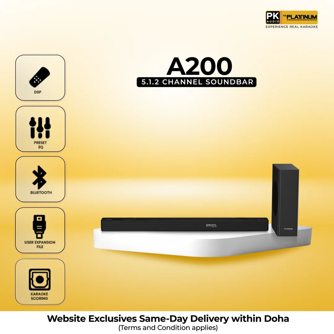 A200 5.1.2 Channel Soundbar with Dolby Atmos® and Wireless Subwoofer