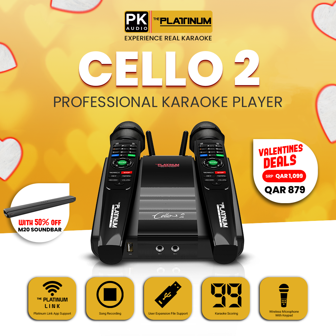 Cello 2 Professional Karaoke Player with M20 Soundbar