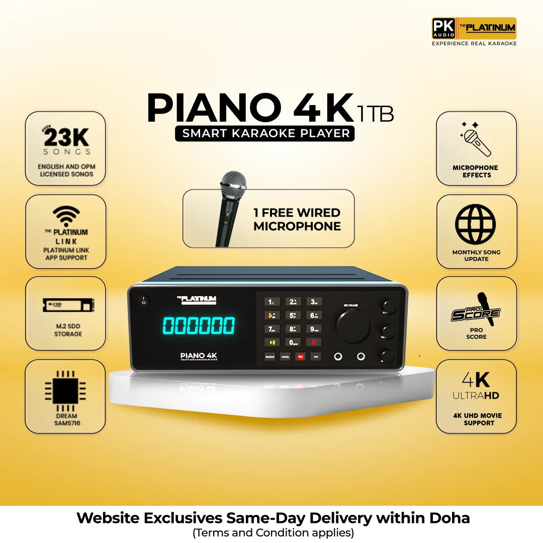 PIANO 4K 1TB SMART SSD KARAOKE PLAYER  WITH FREE U20