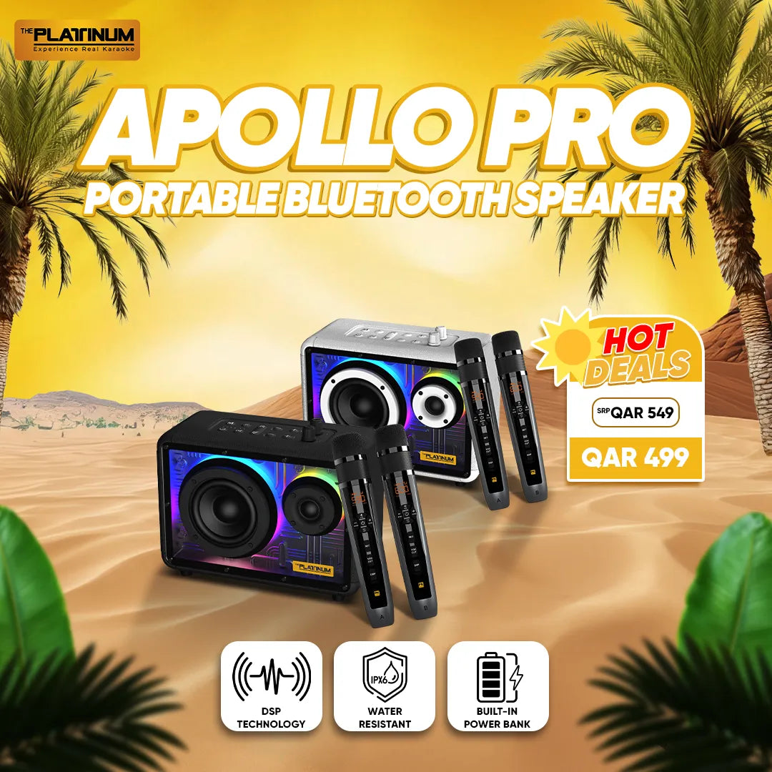 APOLLO PRO Portable BT Speaker with UHF Microphones and Echo effect
