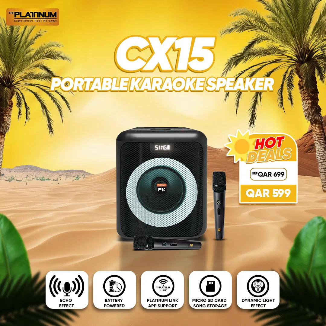 CX15 Karaoke Speaker with UHF Wireless Microphones 6.5" Woofer class