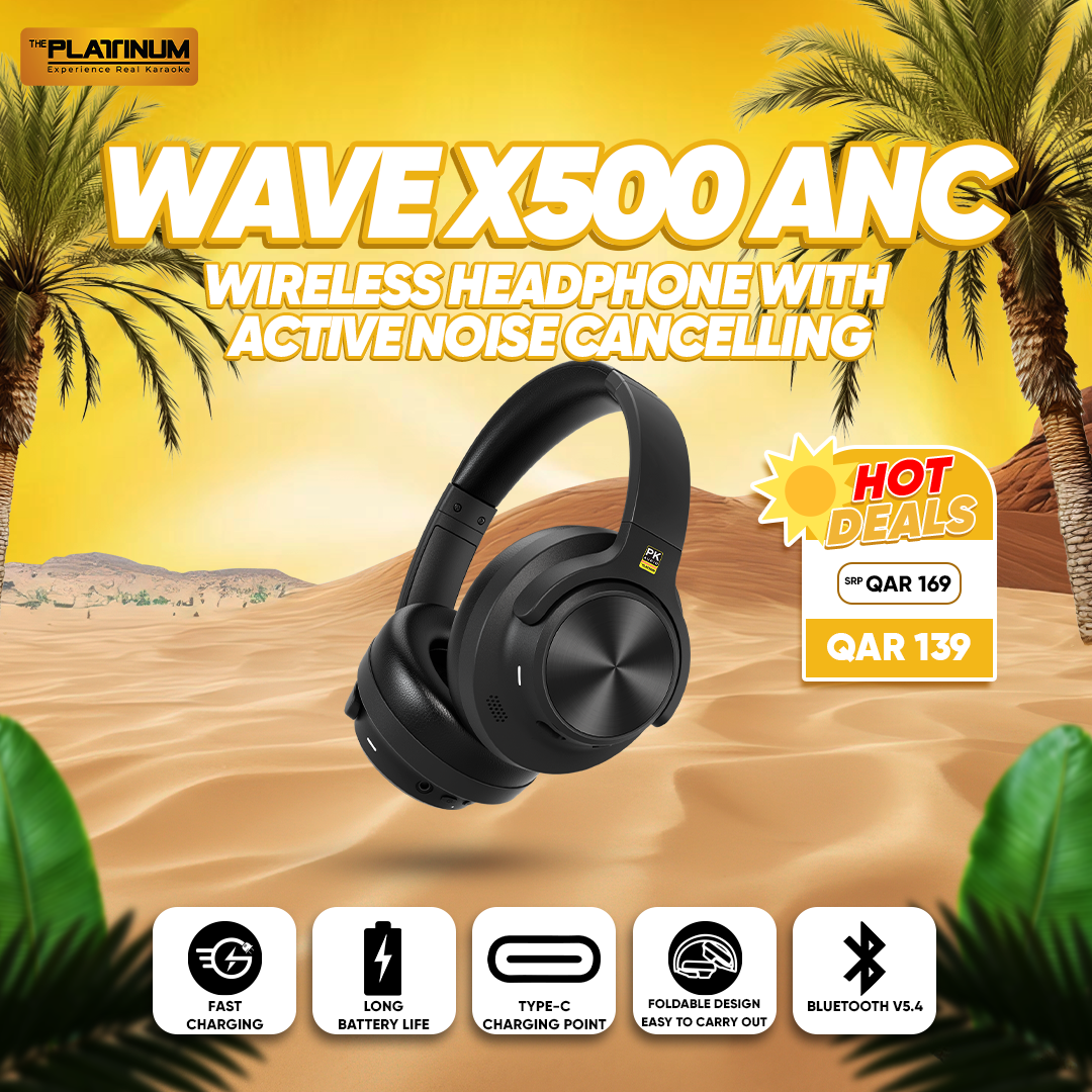 WAVE X500 ANC Wireless Headphone with Active Noise Cancelling